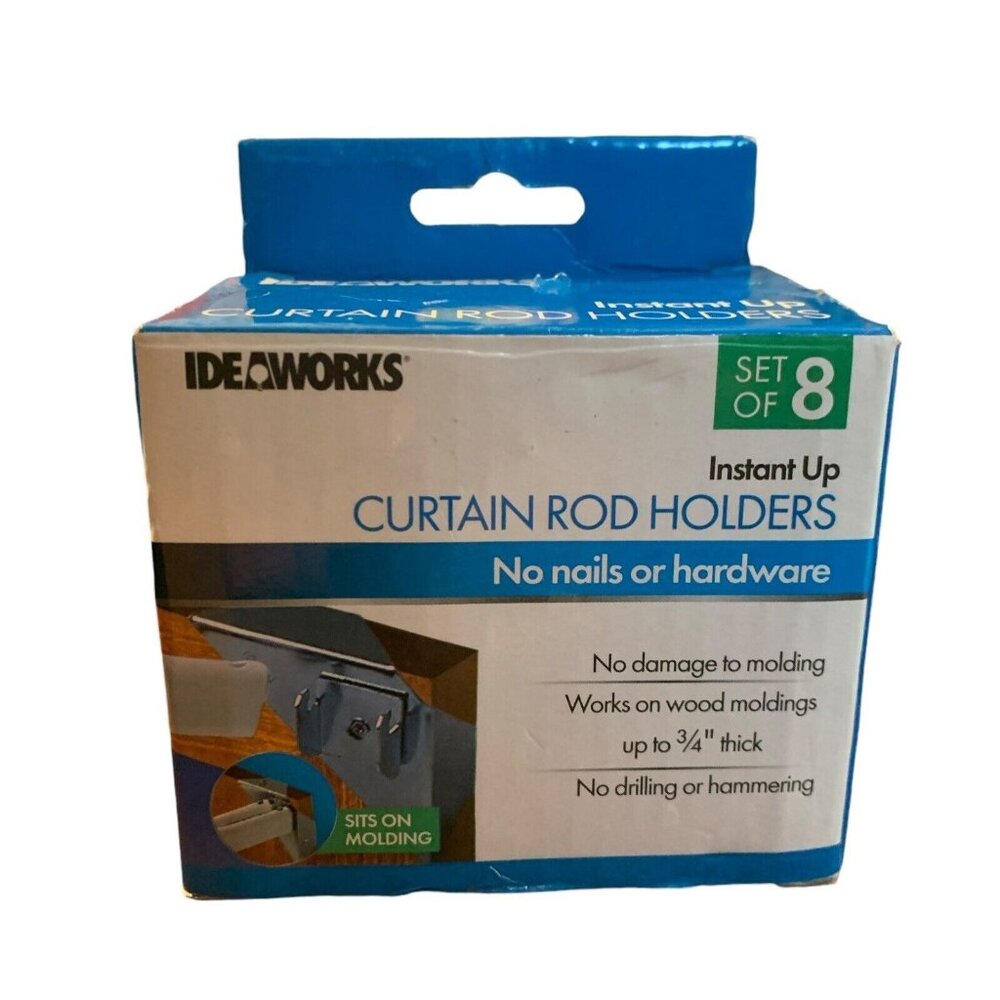 IdeaWorks Instant Up Curtain Rod Holders JT1851 /Set of 8